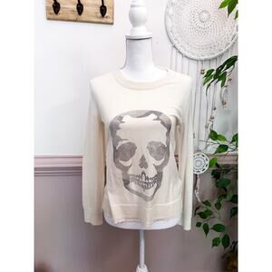 Zadig Voltaire Miss Camo Skull Cream Sweater NWT Size XS